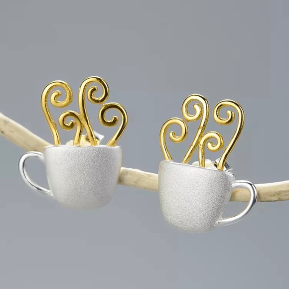 Artisan Handmade 925 Silver The Zenayde Mug Earrings - Picture 1 of 9